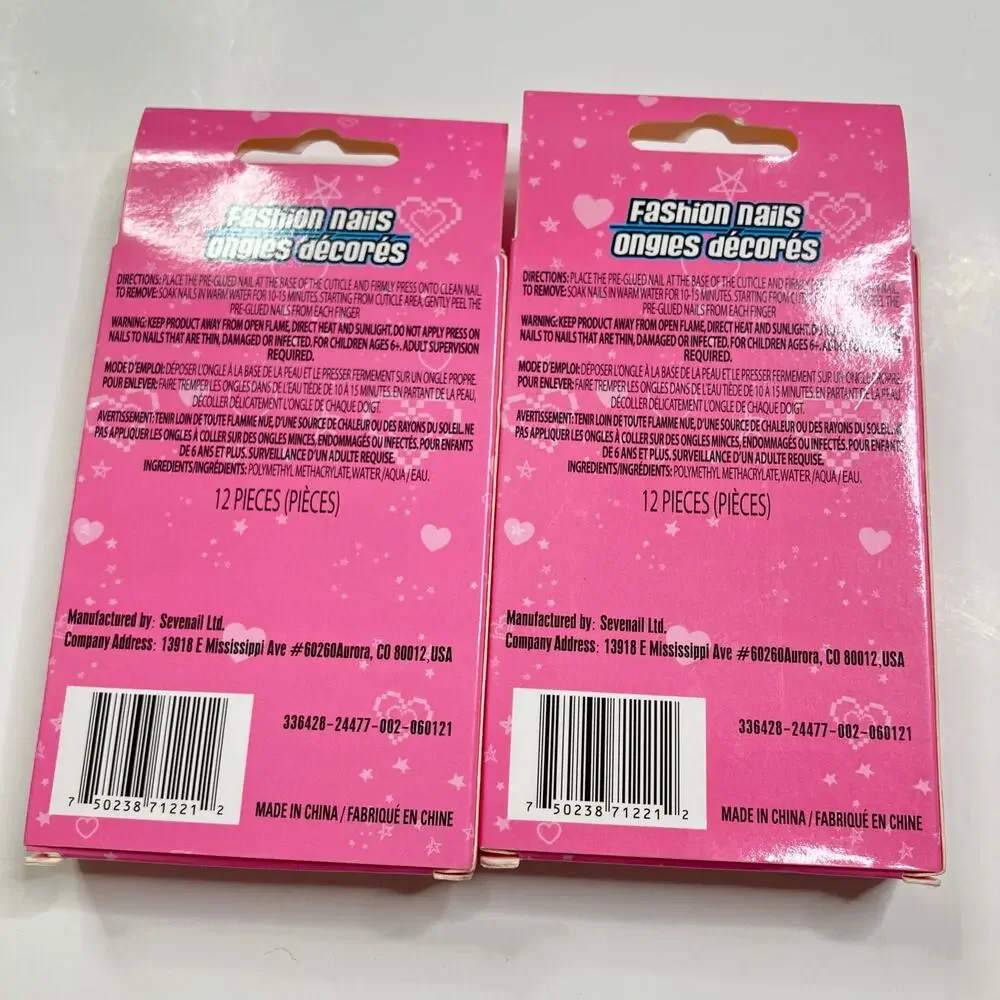 Sevenail | Lot of 2 Sets Kids Fashion Nails Panda Bear Rainbow Stripe